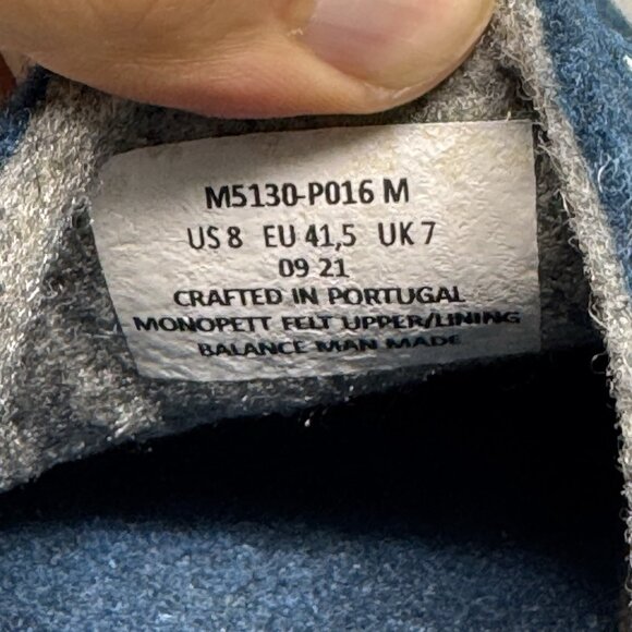 Samuel Hubbard Men's 8M "Spring Back" Navy Blue Felted Fleece Slip-On Shoes - Picture 8 of 9